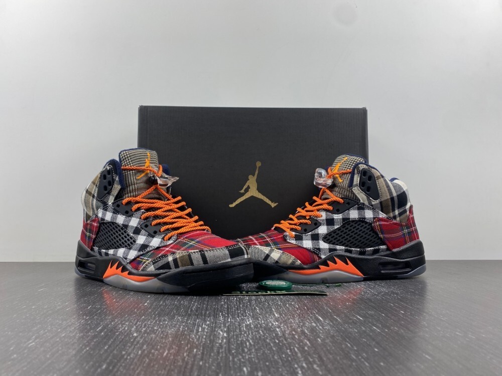 Jordan 5 reps plaid orange H12 batch